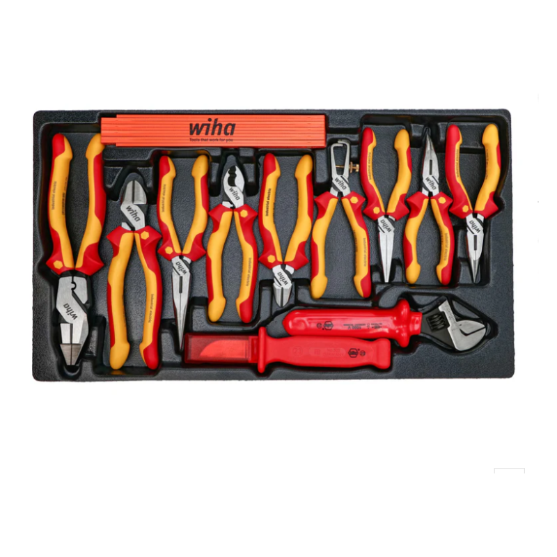 Set de profesional de Herramientas aisladas de 80 piezas para electricista montadas en estuche rígido Wiha 32800