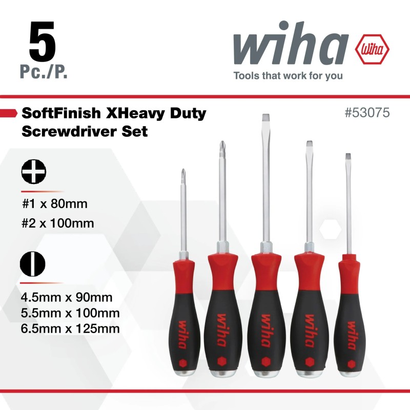 Juego de  5 destornilladores SoftFinish Wiha