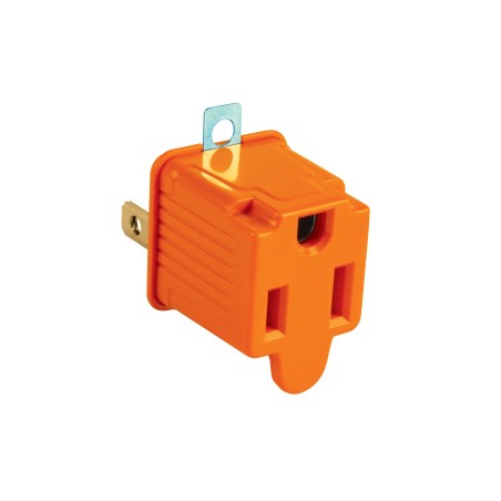 Adaptador enchufe AC de tierra (naranja)